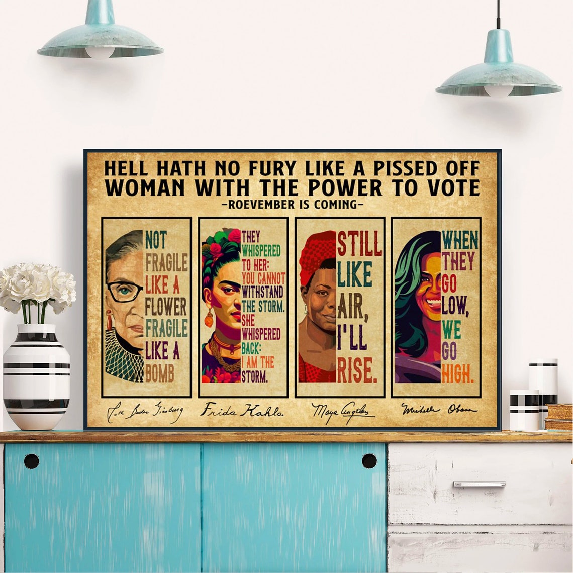 Hell Hath No Fury Like A Pissed Off Voman With Me Power To Vote Poster Empowering Women Strong Women Vintage Women Speak Womens Rights - Image 3