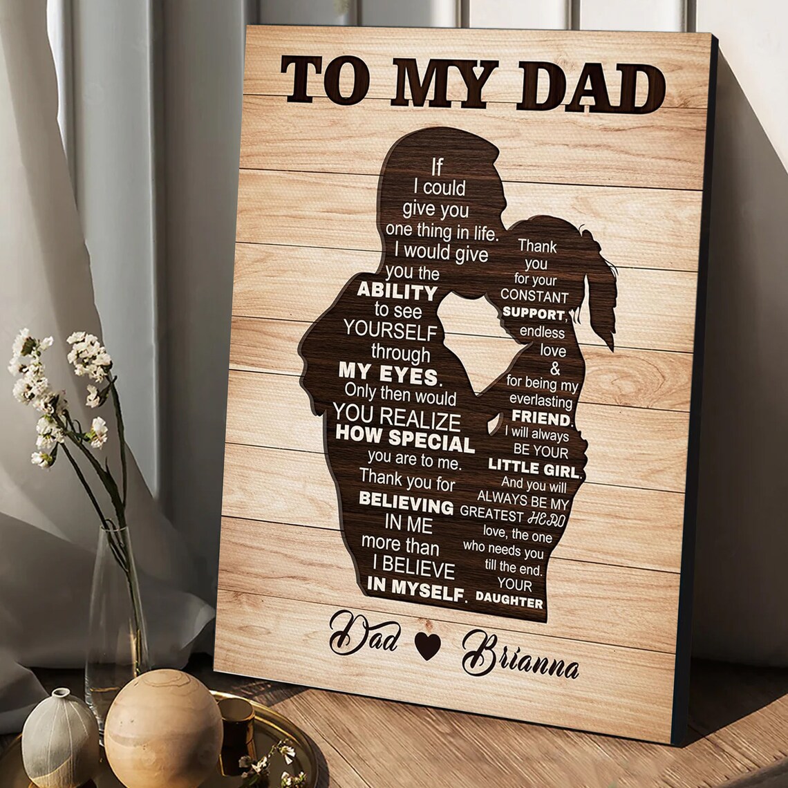 To My Dad Daughter Silhouette Love You Father Gift Wall Poster - Image 4