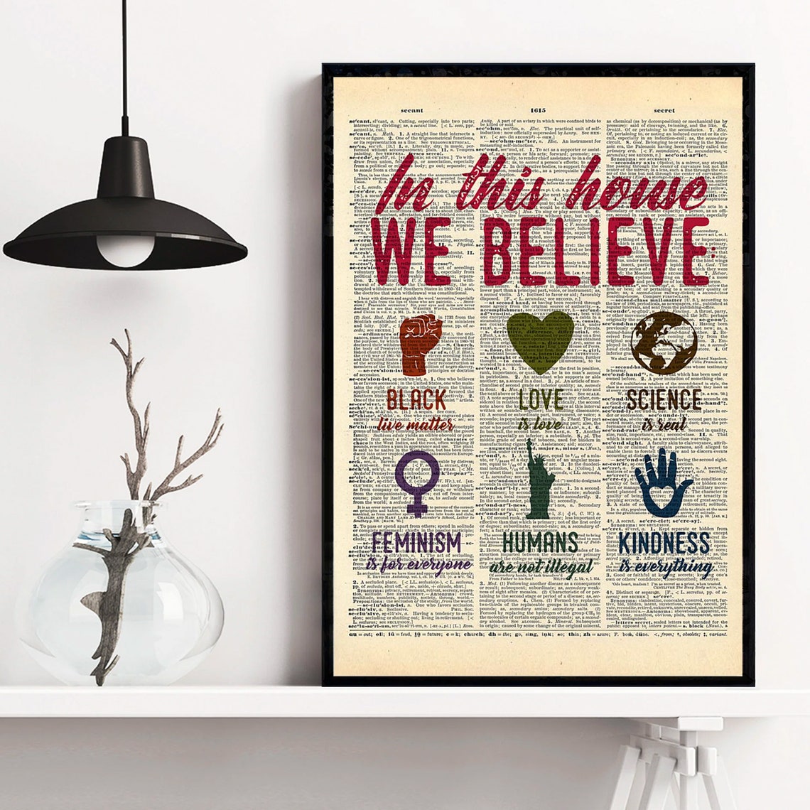 In This House We Believe Equality Kindness Values Statement Poster - Image 4
