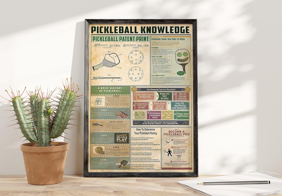 Pickleball Knowledge Patent History and Training Tips Poster - Image 4