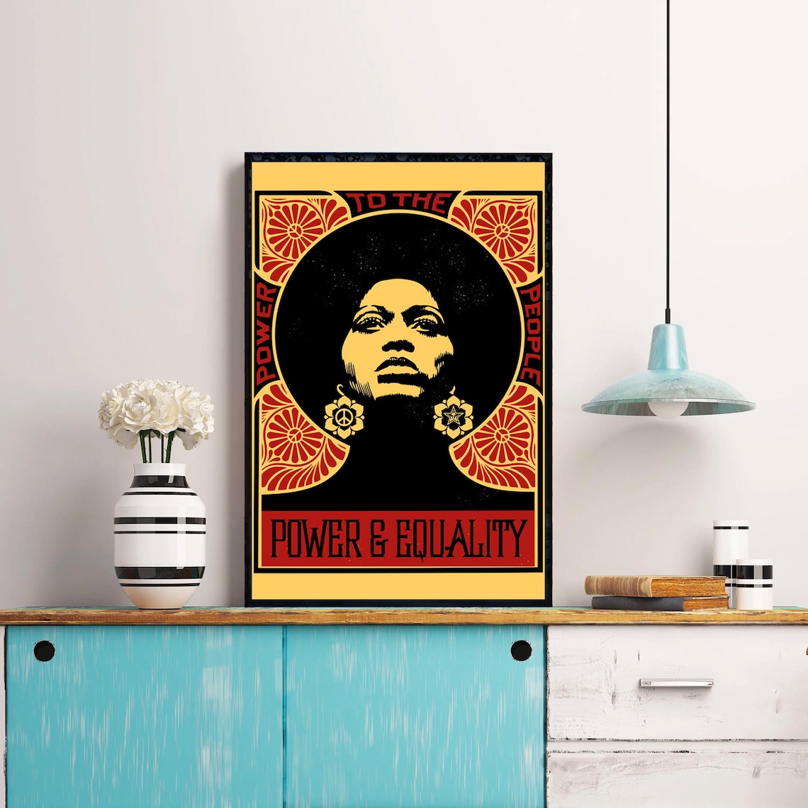 Angela Davis Power to the People Equality Activist Portrait Poster - Image 3