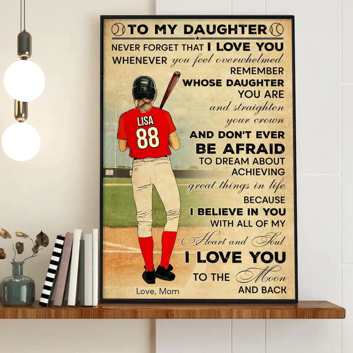 Personalized Softball Poster, Gift for Softball Players - Image 3