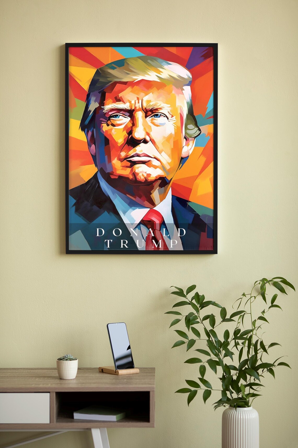Donald Trump Bold Colorful Geometric Pop Portrait Style Poster - Image 4