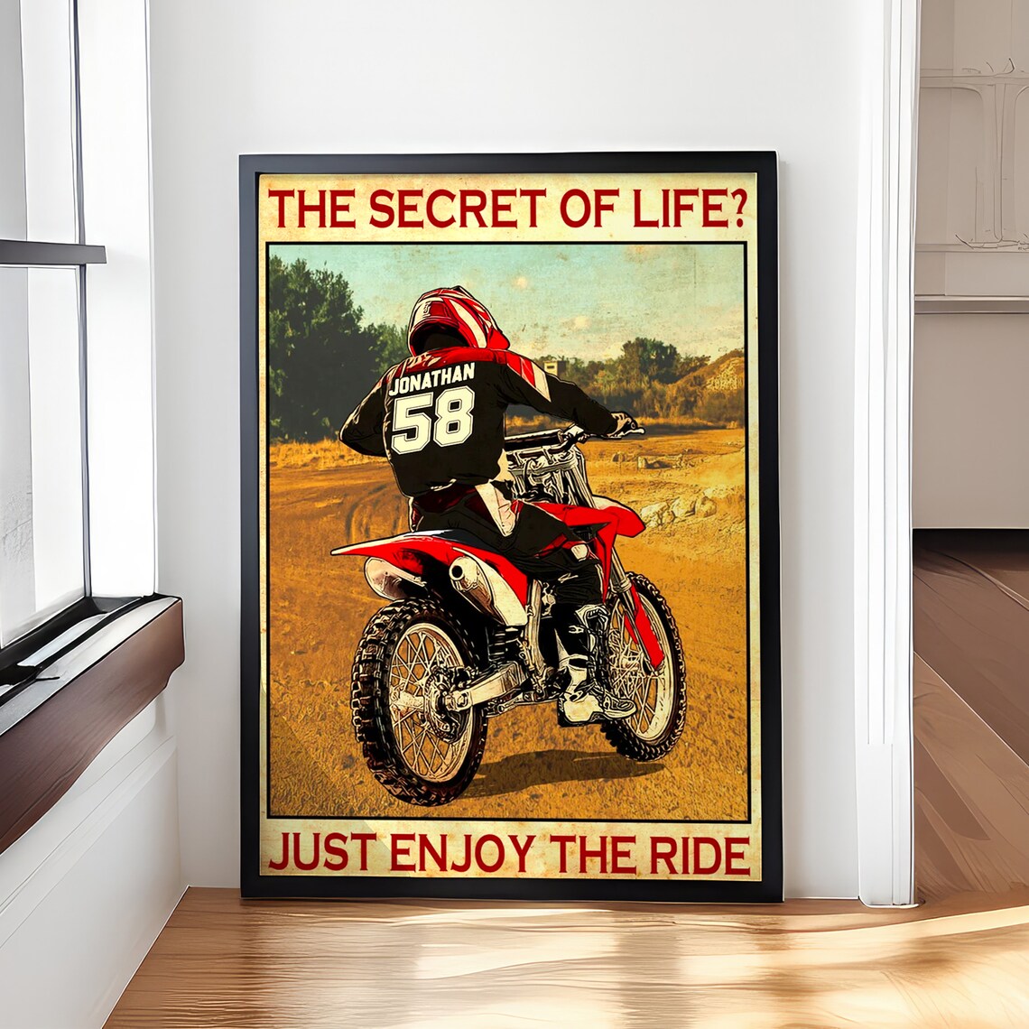 The Secret of Life Just Enjoy the Ride Vintage Motocross Rider Poster