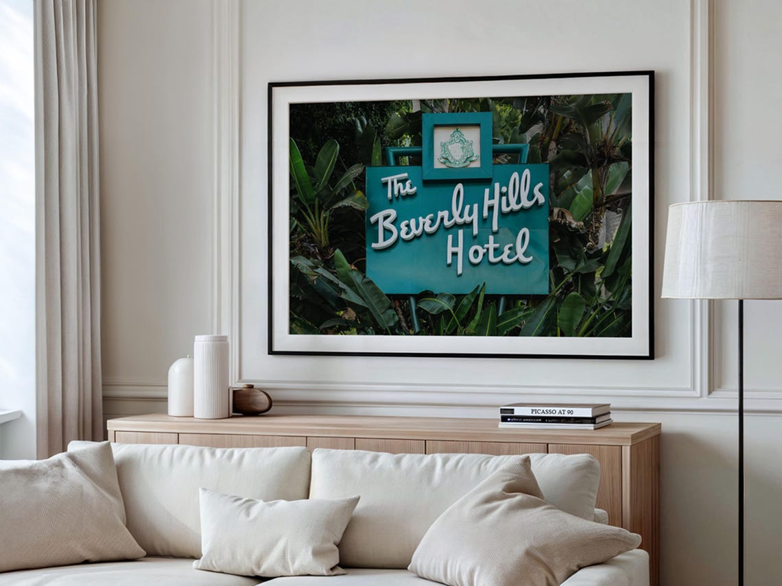Beverly Hills Hotel Sign Los Angeles Photography Glam Poster
