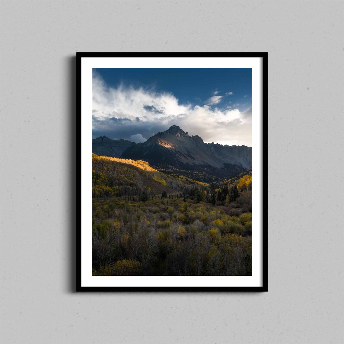 Mount Sneffels Colorado Autumn Aspens Golden Mountain Photography Poster