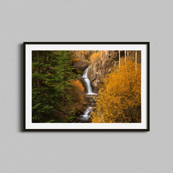 Colorado Waterfall Autumn Forest Rocky Mountains Photo Poster