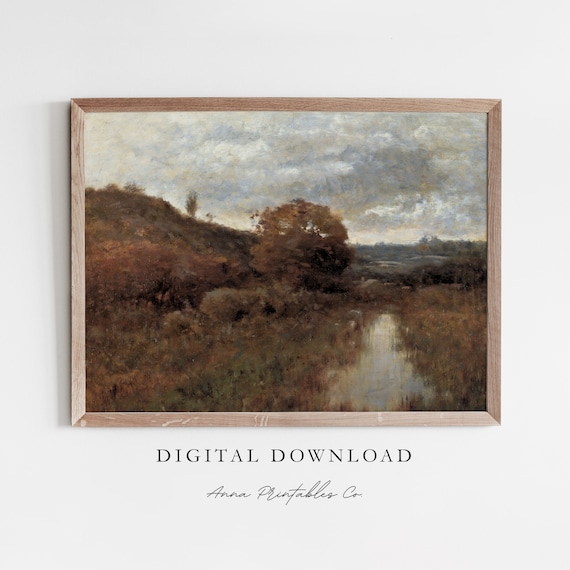 Hillside Marsh In Autumn Landscape Art Print
