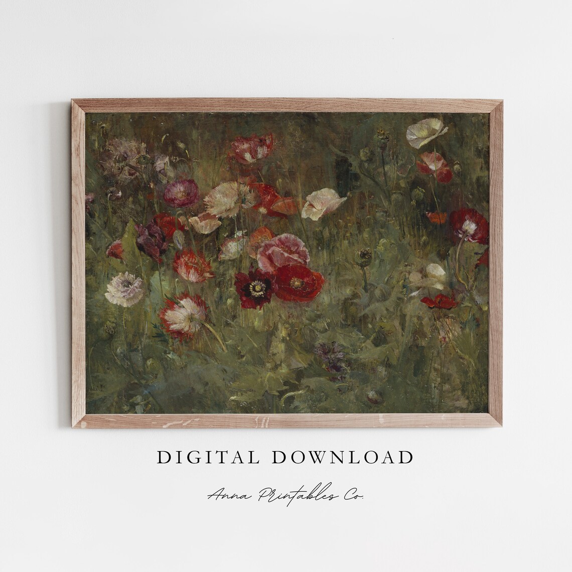 Field Of Poppies Vintage Oil Painting Art Print