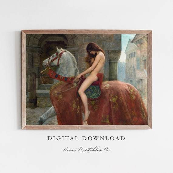 Lady Godiva Antique Painting, English Legend Art Print