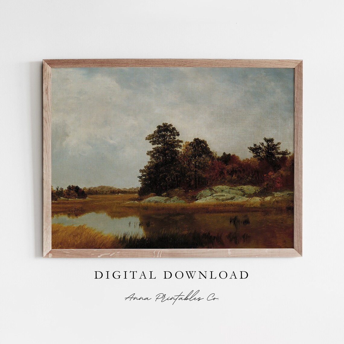 The Marshes in October Vintage Autumn Landscape