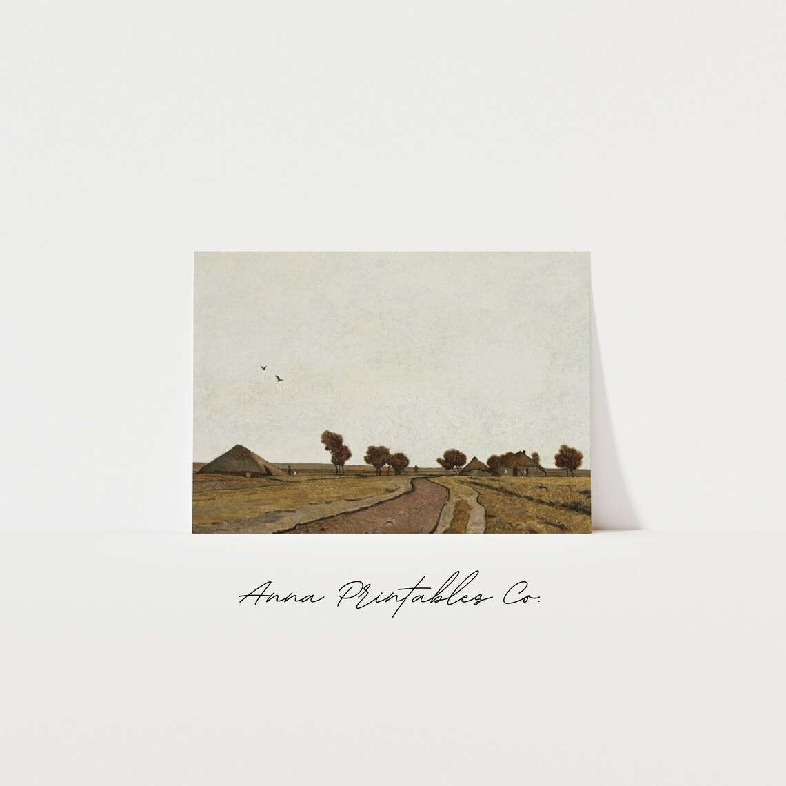 Rural Dirt Road Haystack Vintage Countryside Landscape Poster - Image 2