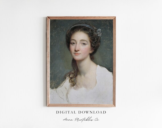 Classical Young Woman Portrait with Flower in Her Hair Poster