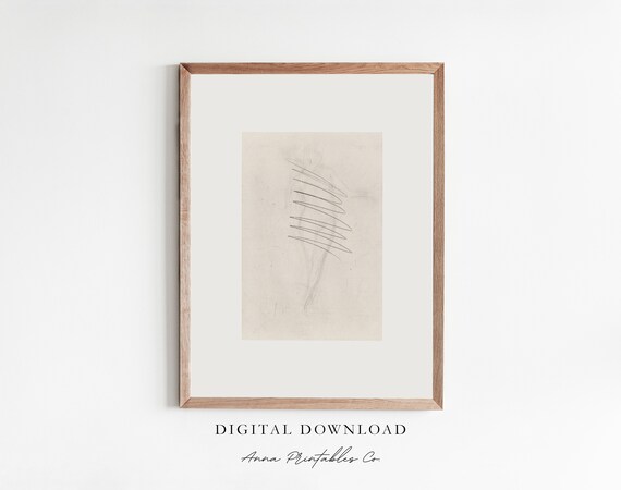 Abstract Woman Sketch Vintage Minimalist Line Drawing Antique Figure Art Poster