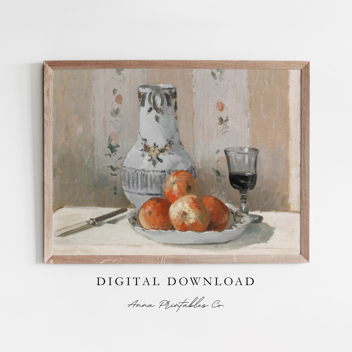 Antique Apples Still Life Vintage Impressionist Table Poster