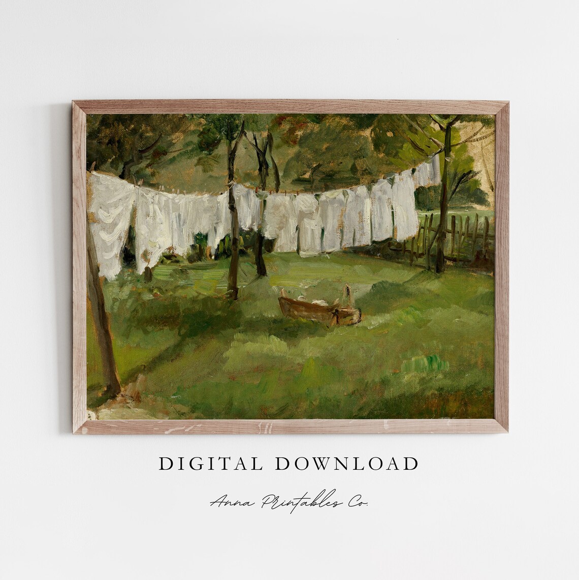 Laundry Drying In The Sun Vintage Domestic Scene Art Print