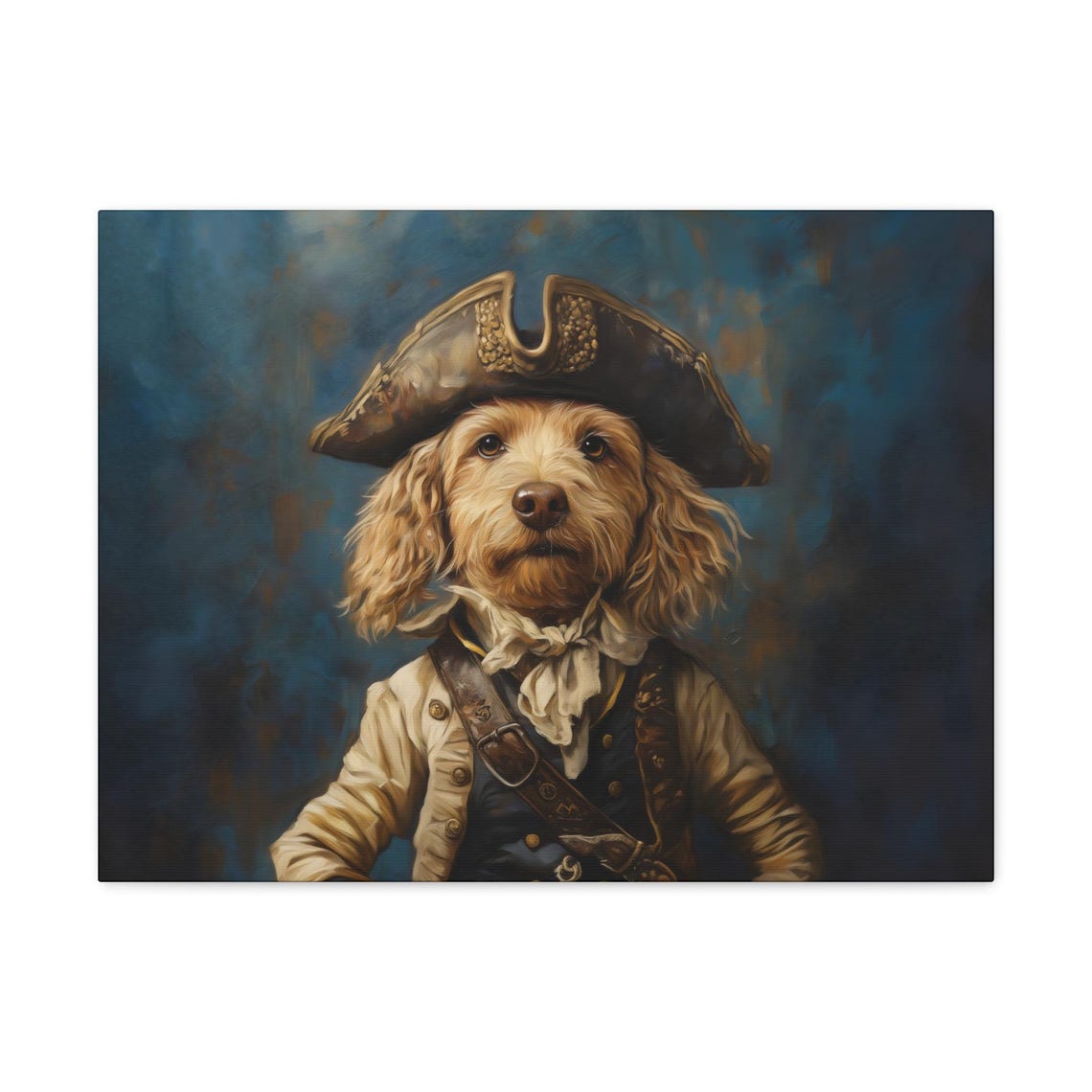 Golden Doodle Pirate Tricorn Hat Portrait Noble Dog Captain Art Poster - Image 2