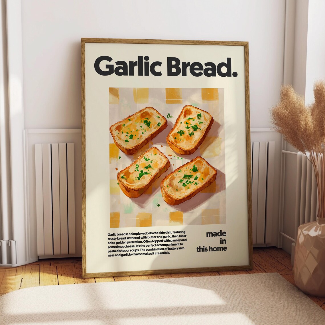 Garlic Bread Poster, English Kitchen Art Print