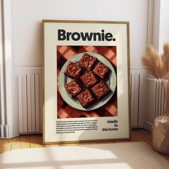 Brownie Chocolate Dessert Food Art Kitchen Sweet Treat Poster