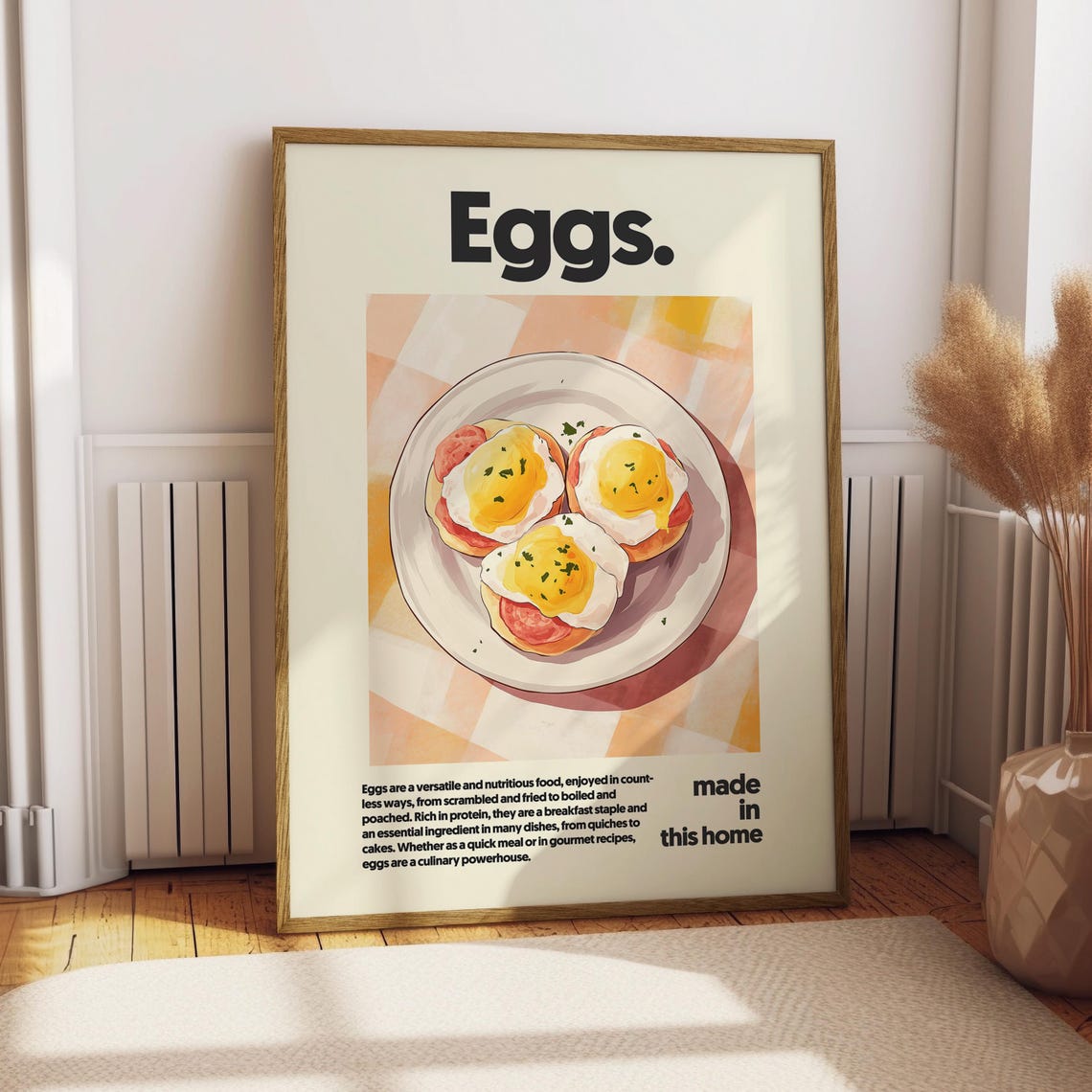 Eggs Benedict Breakfast Plate Minimalist Kitchen Food Poster