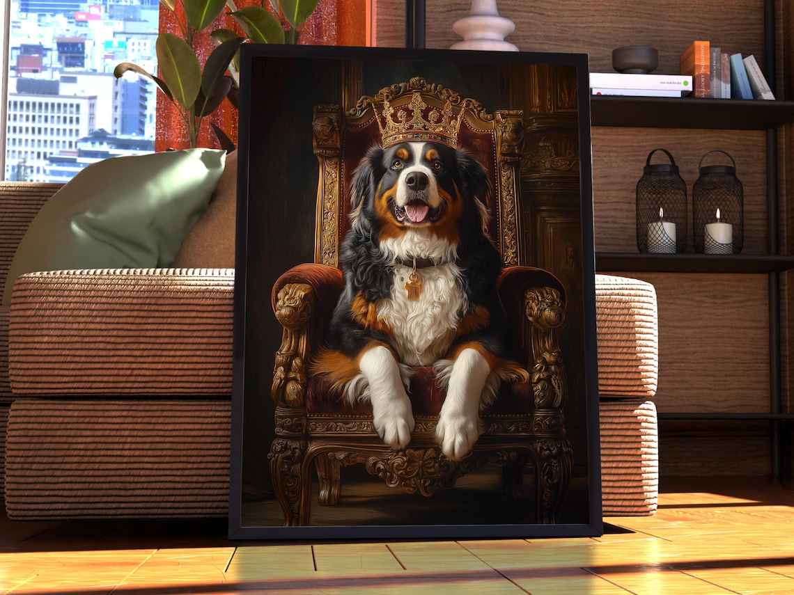 Bernese Mountain Dog Royal Portrait Poster
