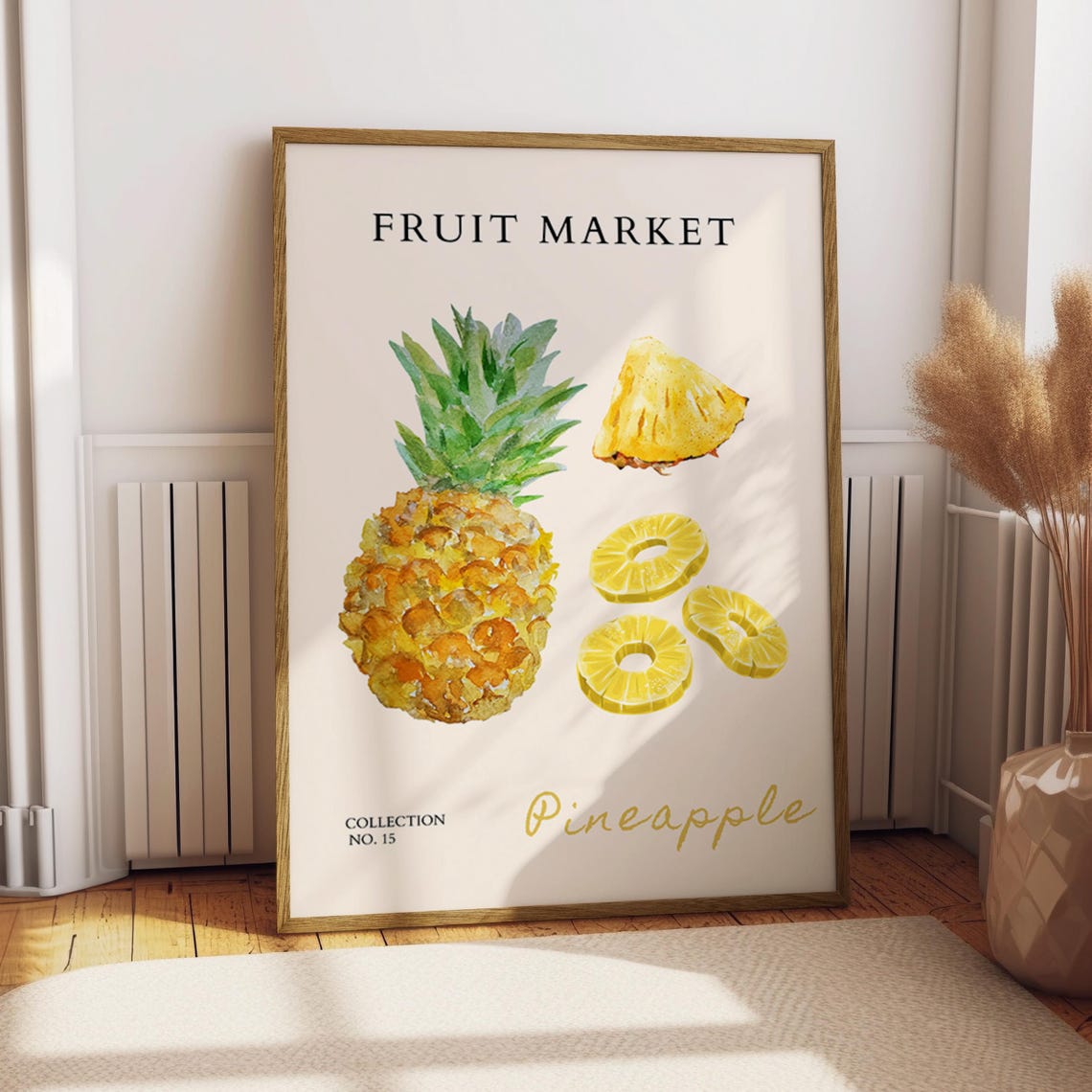Pineapple Watercolor Fruit Market Collection No. 15 Poster Art