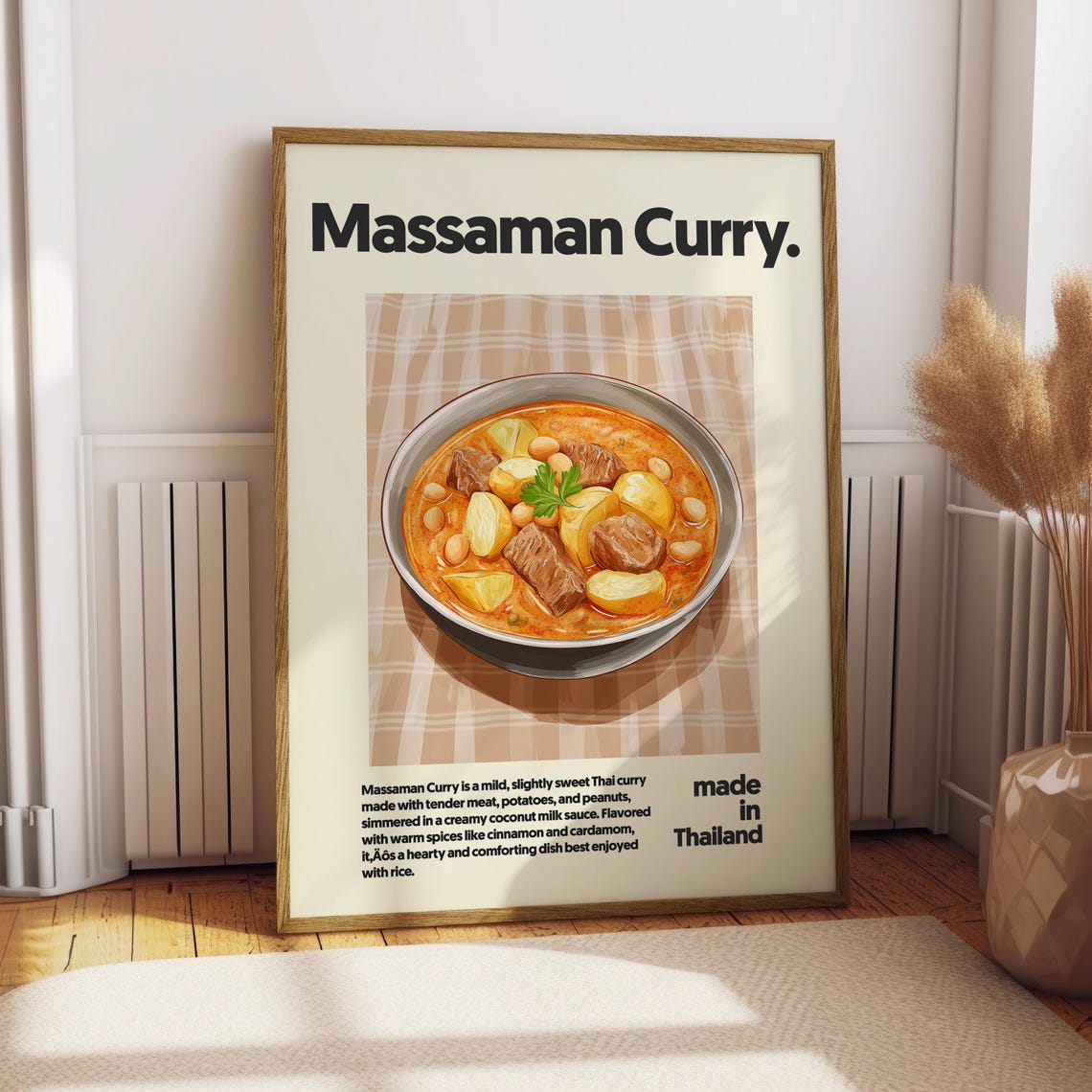 Massaman Curry Thai Peanut Curry Retro Kitchen Home Decor Poster