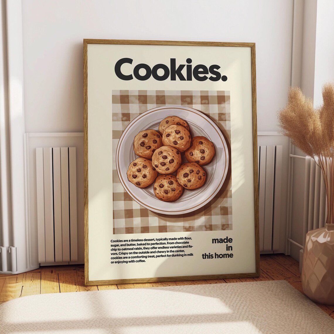 Chocolate Chip Cookies Plate Baking Gift Kitchen Decor Baker Wall Poster