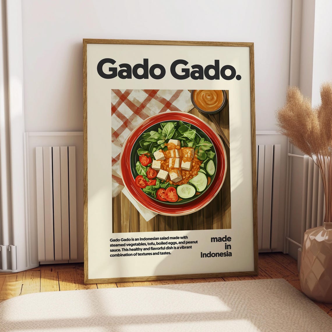 Vintage Style Gado Gado Indonesian Salad Kitchen Decor Poster