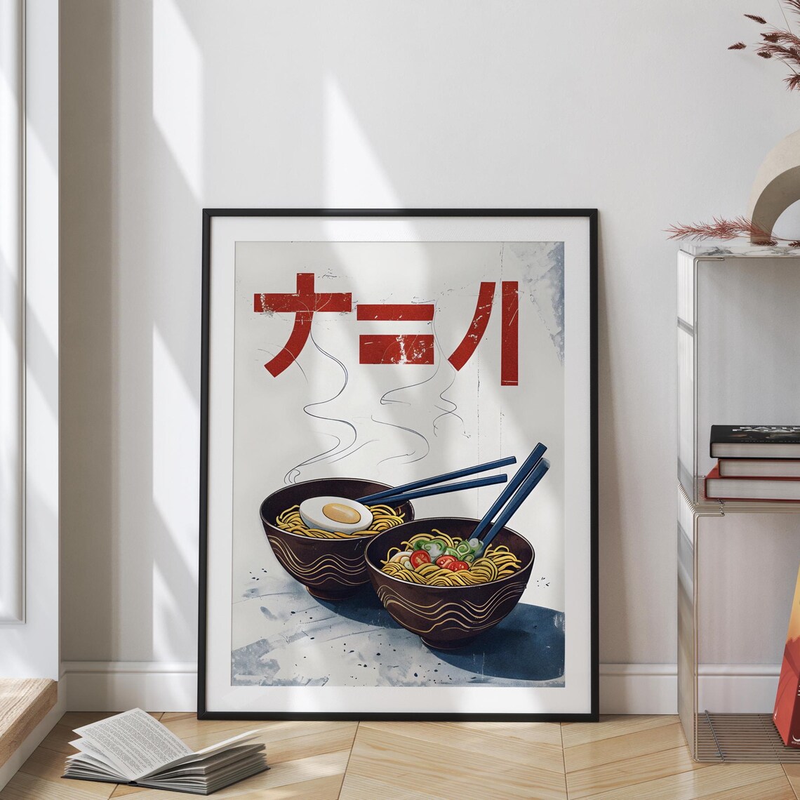 Japanese Ramen Bowls Steaming Noodles Vintage Food Art Poster - Image 2