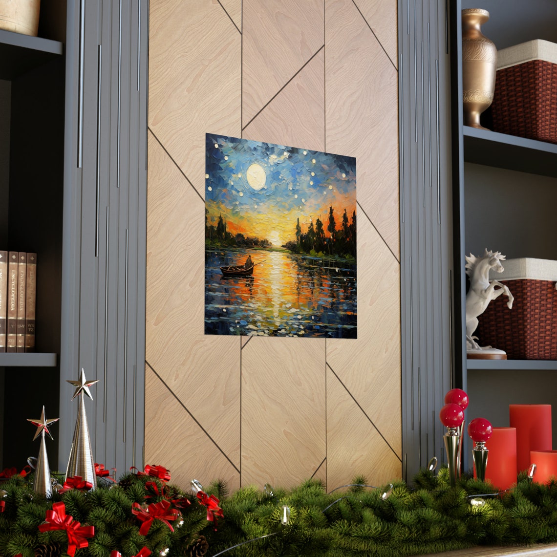 Lake Life Post-Impressionist Art Print, Evening On The Lake - Image 3