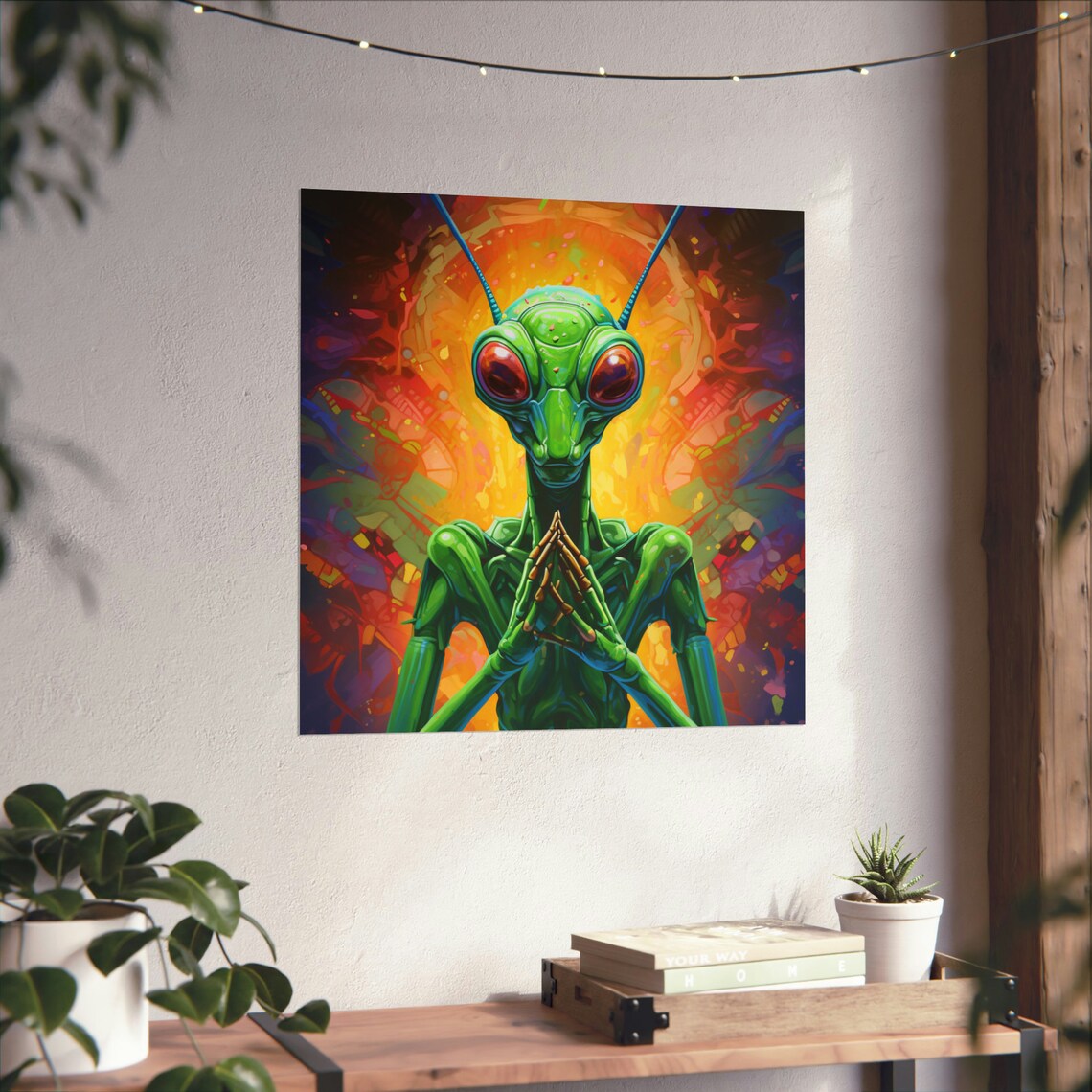 Meditating Alien - Psychedelic Trippy Print