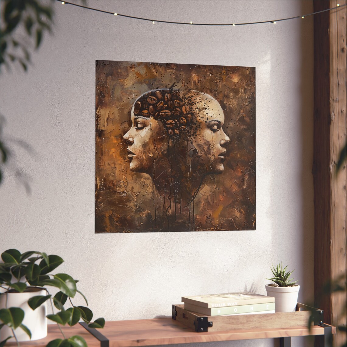 Breaking Free Coffee Woman, Trippy Abstract Art Print