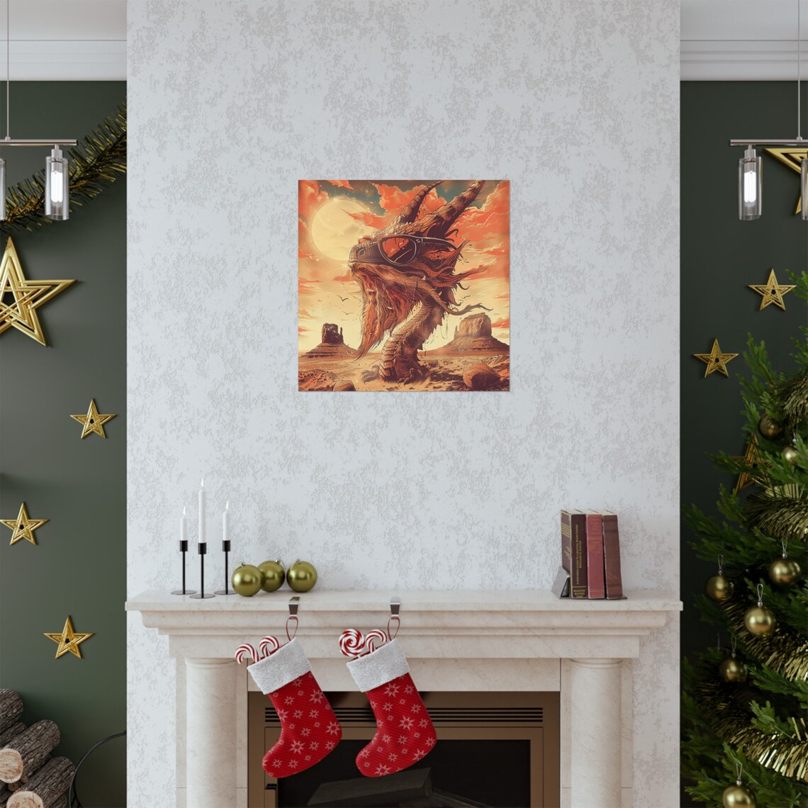 Desert Dragon, Abstract Fantasy Poster - Image 2