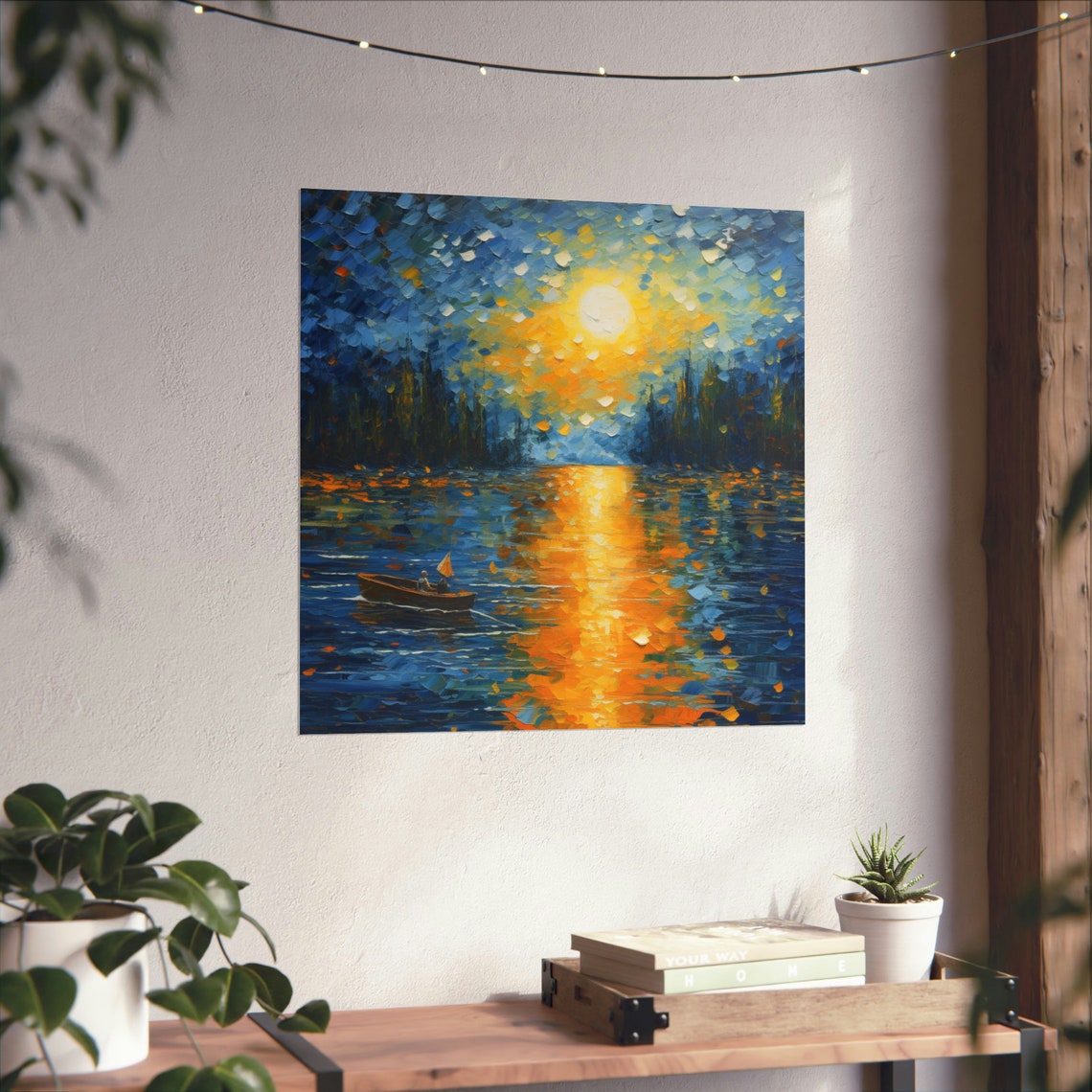 Couple Of Canoes, Sunset Over The Lake Poster - Image 2