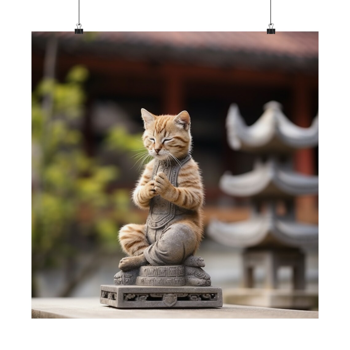 Zen Yogi Kitty, Cat Yoga Balance Pose Poster - Image 3