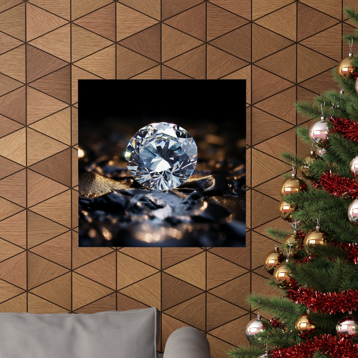 Single Diamond Poster, Modern Abstract Diamond Art