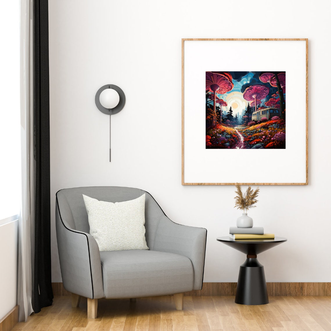 Trippy Hippy Landscape, Psychedelic Pothead Art - Image 4