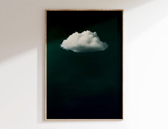 Emerald Cloud Print Green Cloud Art Abstract Wall Art Minimalist Decor Serene Cloud Print