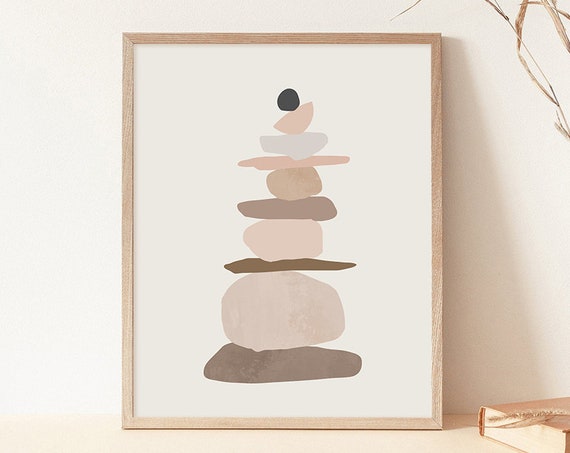 Geometric Balance Art Print, Boho Minimalist Decor