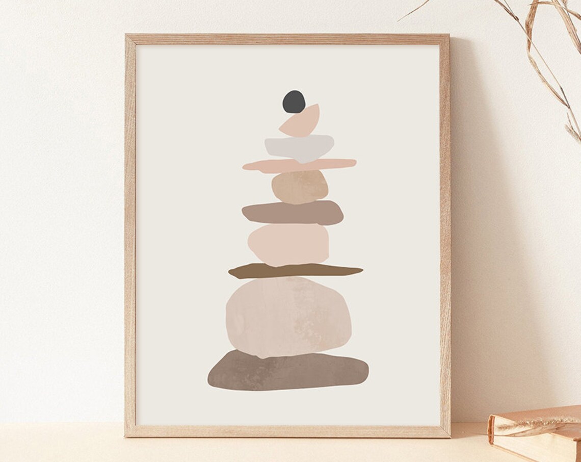 Geometric Balance Art Print, Boho Minimalist Decor