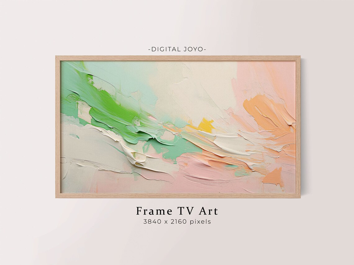 Abstract Brushstrokes Frame Tv Art Colorful 3d Texture