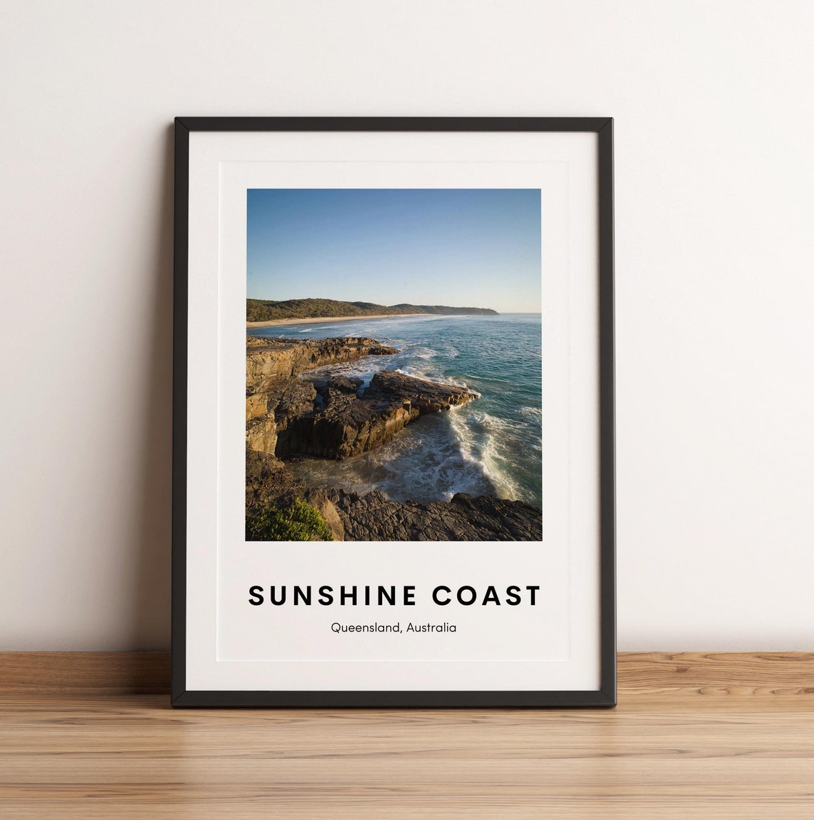 Sunshine Coast Queensland Australia Golden Rocky Headland Print