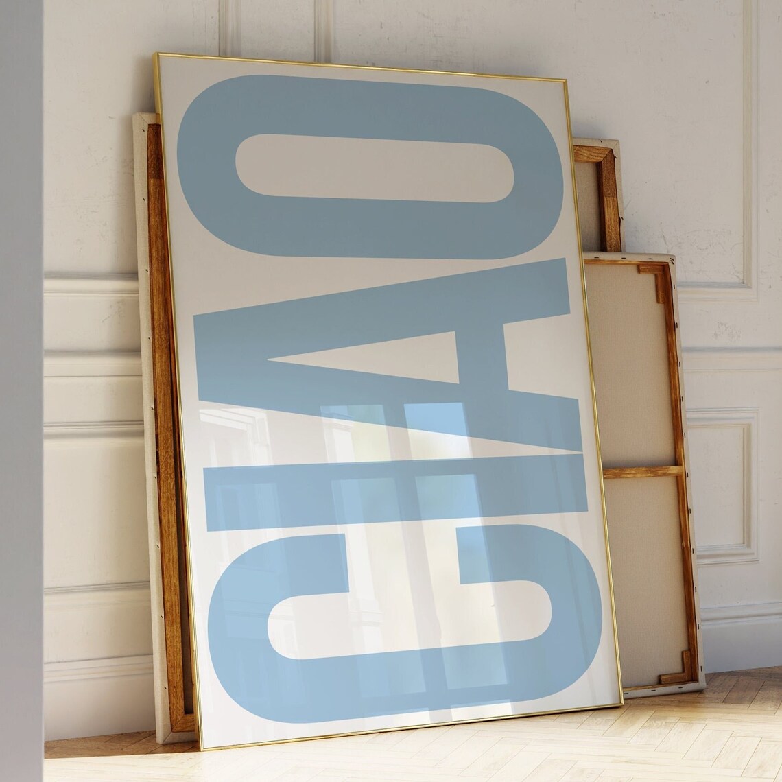 Ciao Italy Quote Poster, Coastal Typography Print