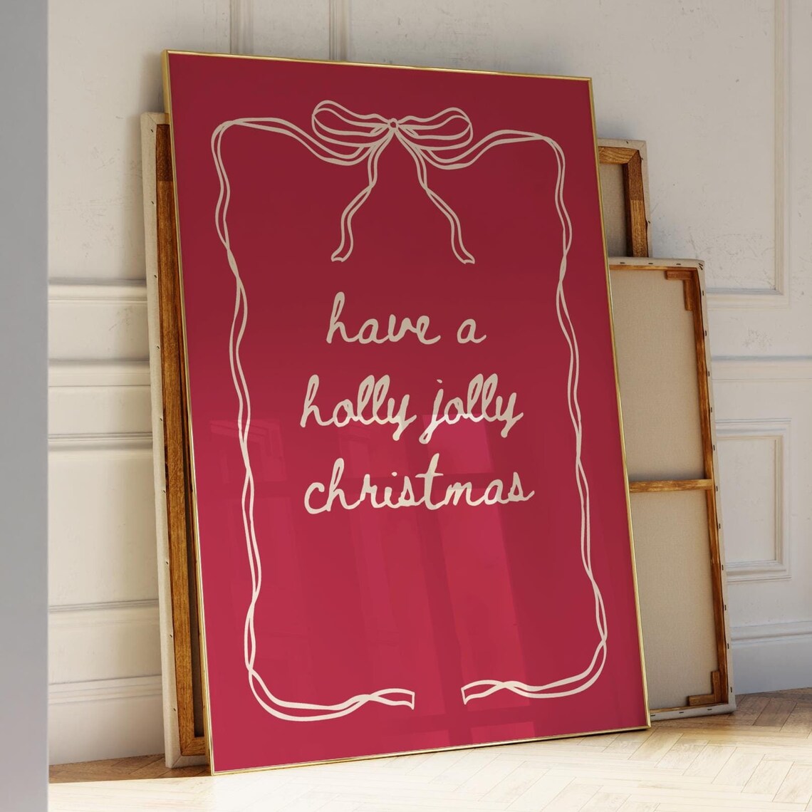 Have A Holly Jolly Christmas Coquette Bow Poster - Image 4