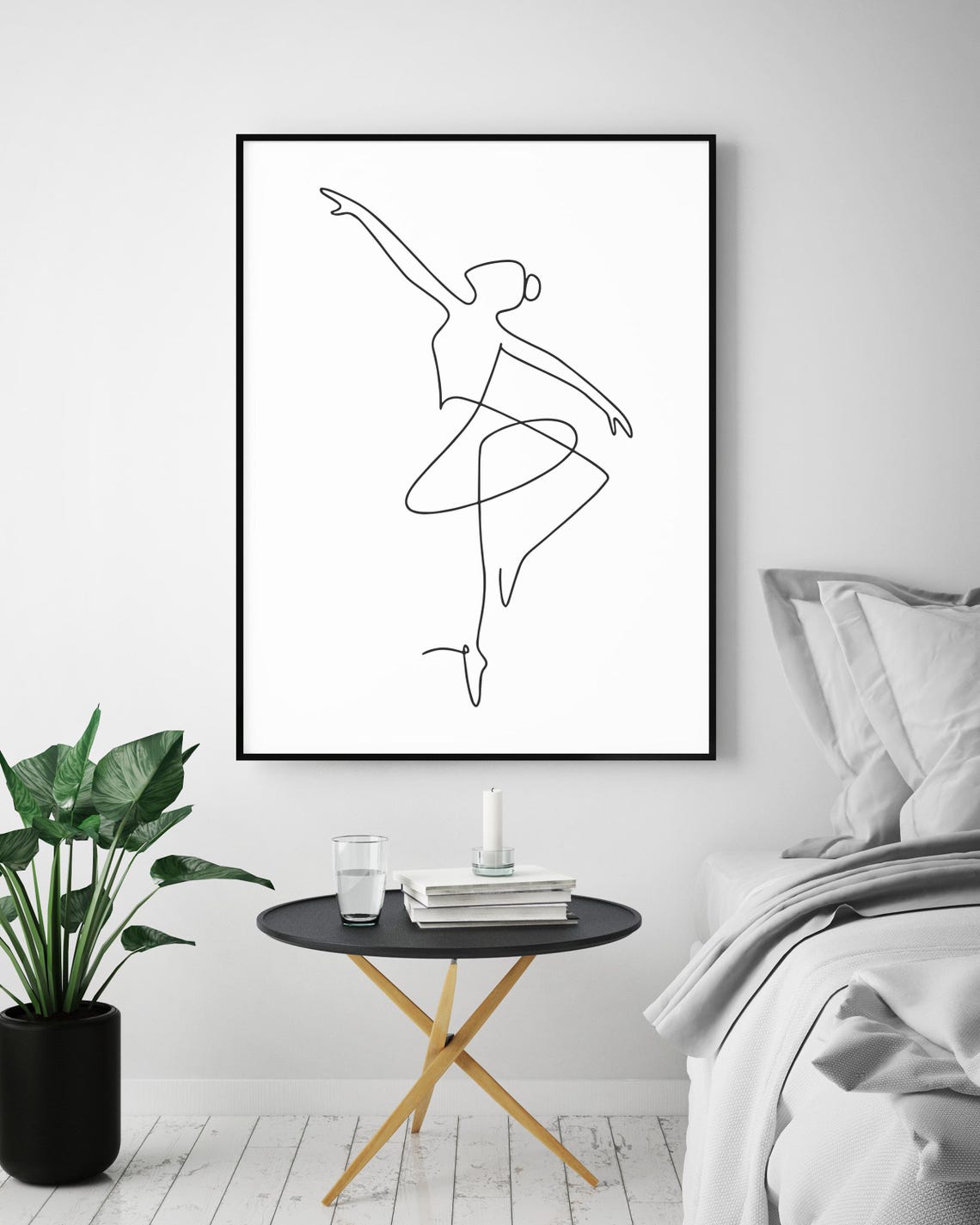 Ballerina Arabesque On Pointe Graceful Minimalist Line Art Poster - Image 5