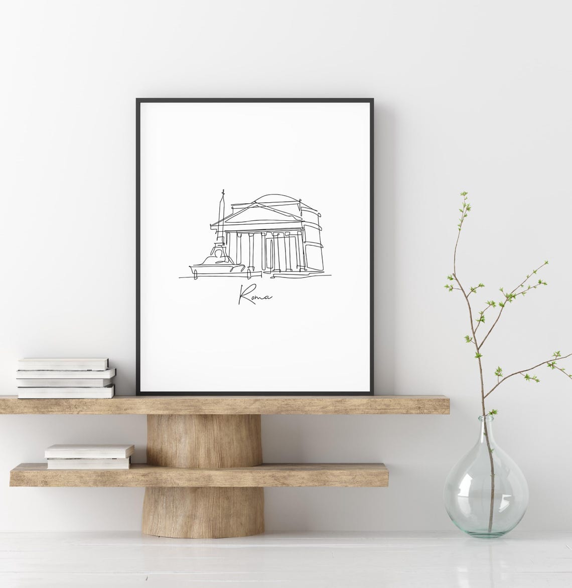 Roma Pantheon One Line Drawing Minimalist Italy Travel Art Poster - Image 3