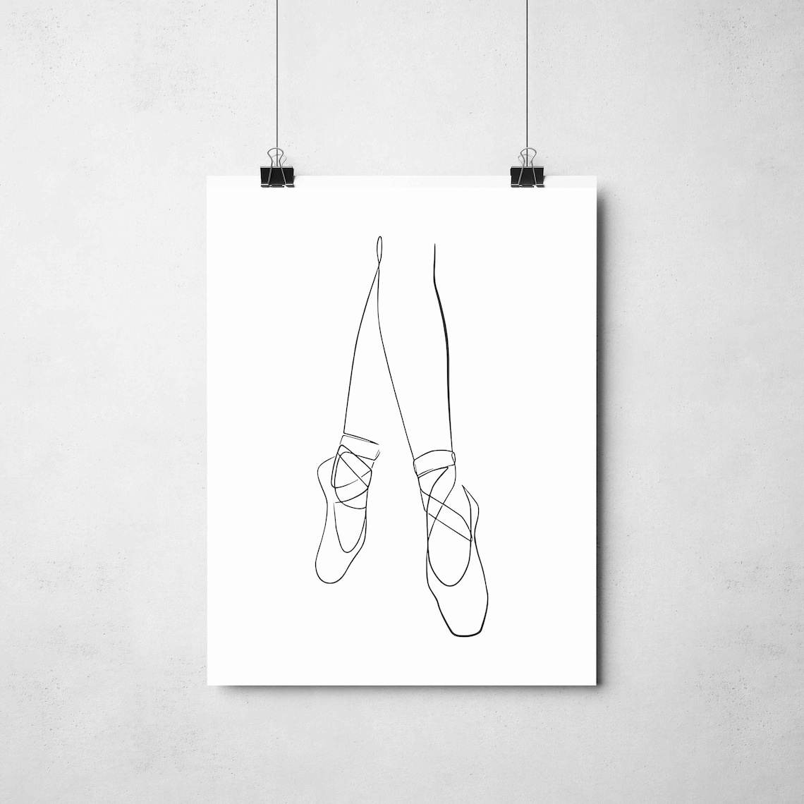 Minimalist Ballerina Line Art, Ballet Dancer Art Print - Image 2
