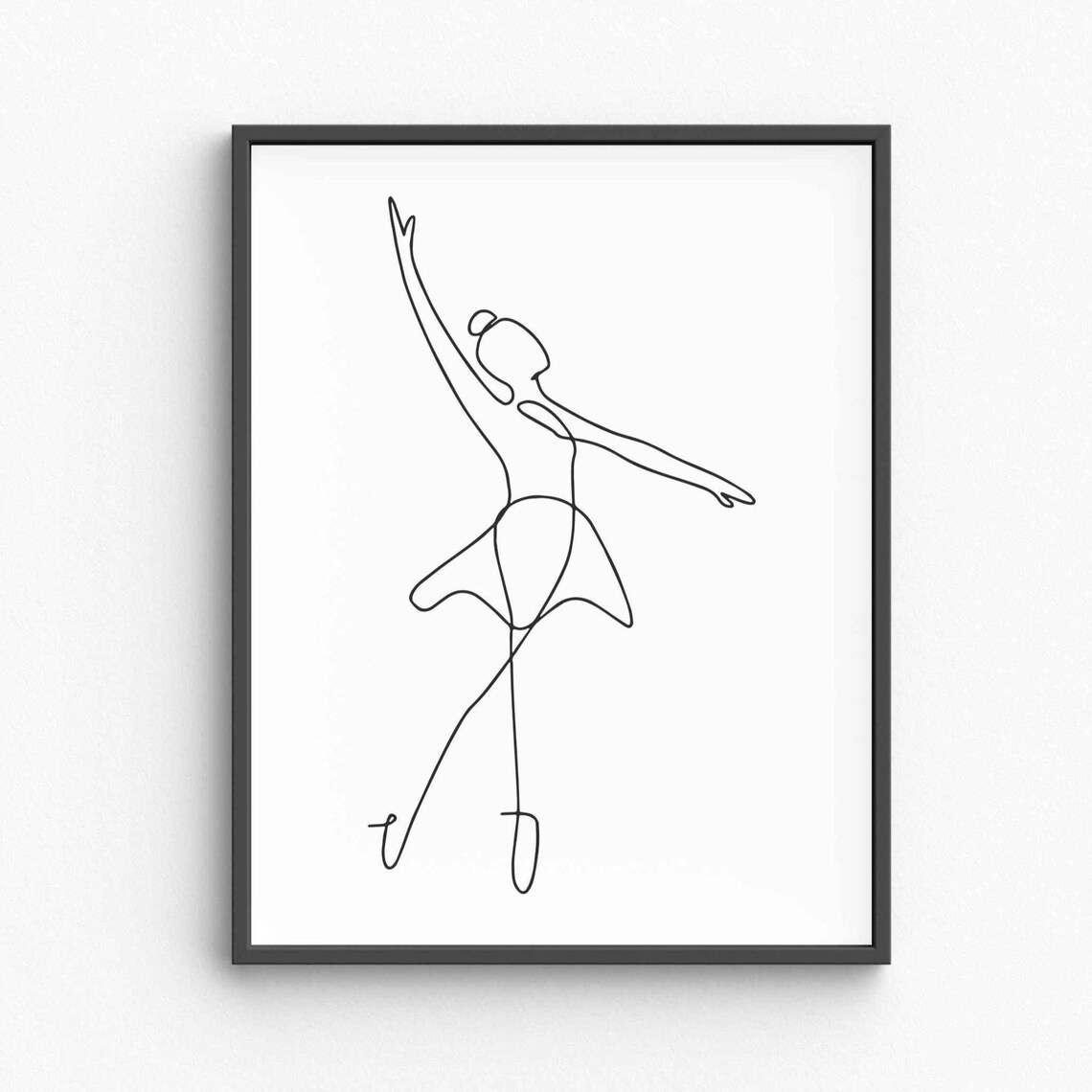 Ballerina Dance Pose Line Art Graceful Ballet Dancer Minimalist Poster