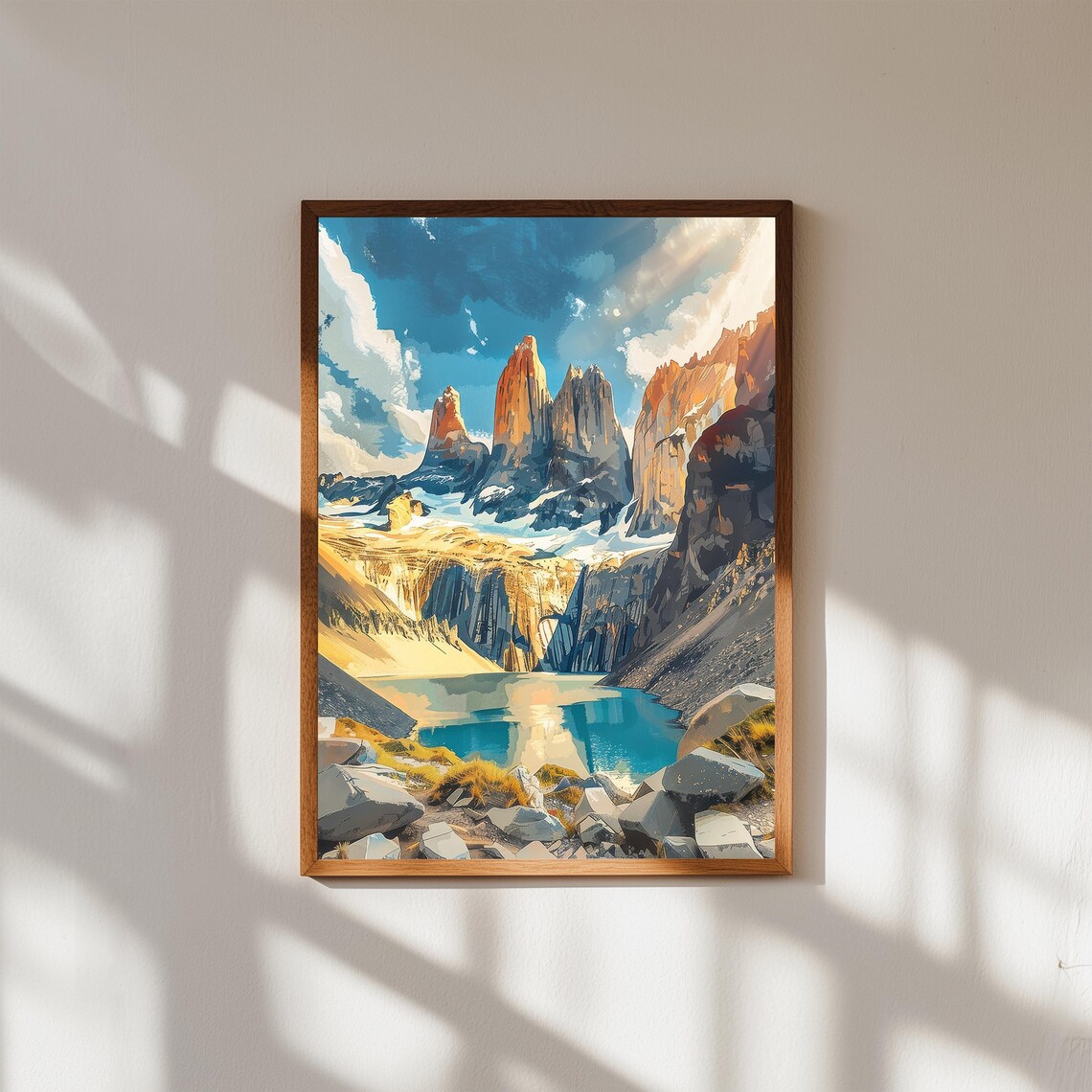 Torres del Paine Patagonia Granite Towers Sunset Lake Poster
